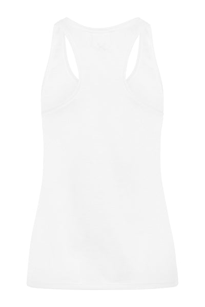 Racer Tank with Print - Diamond White